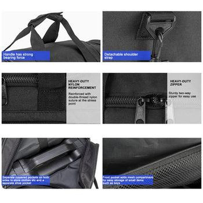 Large Waterproof Duffel Bag - Foldable Sports Gym Bag with Shoe Compartment | Travel & Fitness Storage