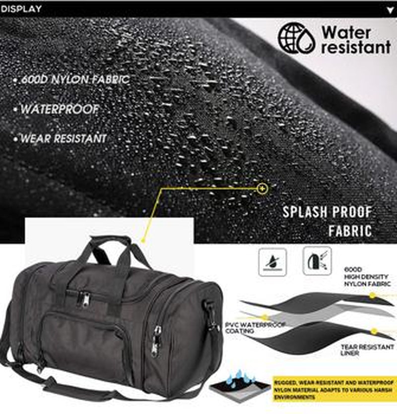 Large Waterproof Duffel Bag - Foldable Sports Gym Bag with Shoe Compartment | Travel & Fitness Storage